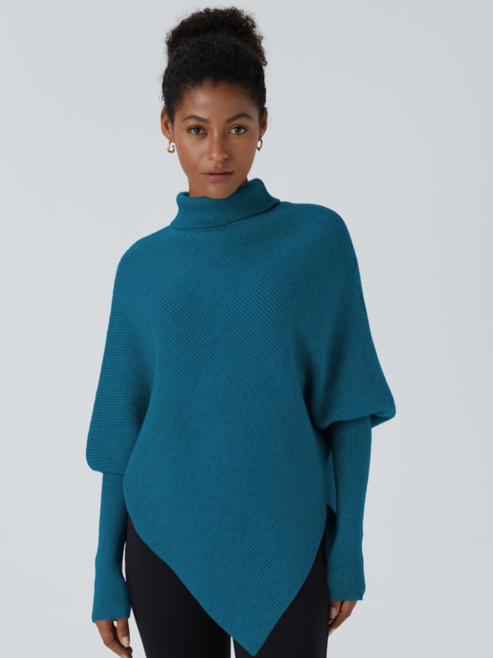 NWT HALARA Long-Sleeve asymmetrical hem turtleneck sweater